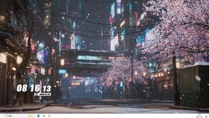 城市风光雪景主题