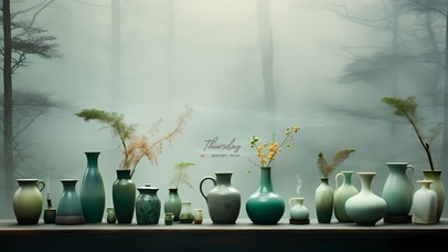 古风文艺瓷器桌面