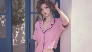 夏日阳光假日女孩