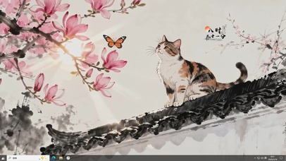 墙头抓蝴蝶猫咪