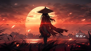 夕阳下的武士