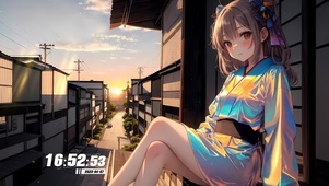 唯美黄昏女孩