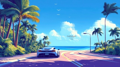 开着跑车去看海