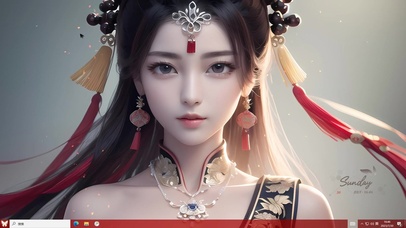 古风治愈少女—【主题桌面】