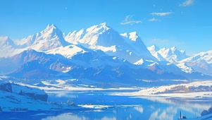 雪山冰川湖