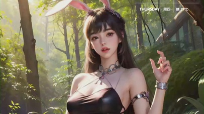 丛林中的粉红兔耳朵