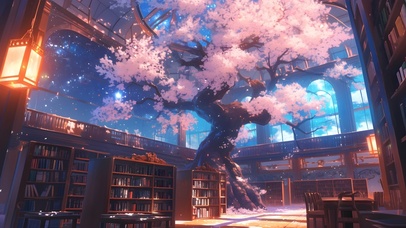 梦幻樱花图书馆