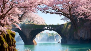 4k樱花水潭