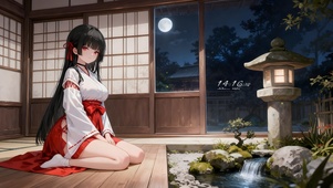 月色下女孩