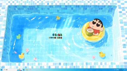 泳池可爱蜡笔小新