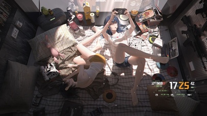 4K休息日悠闲少女