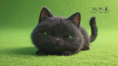 可爱萌物小黑猫