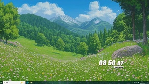 护眼山川绿景桌面主题