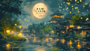 静谧流星月圆夜