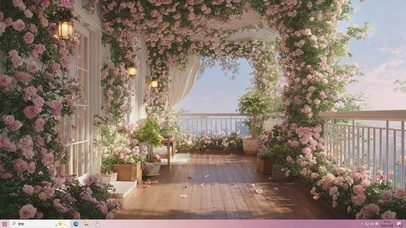 护眼花景树木桌面主题