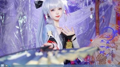 原神神里绫华微笑折扇