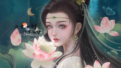 唯美古风荷花美女