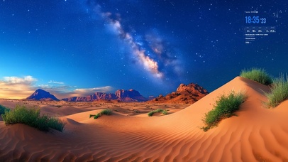 护眼清新沙漠星空