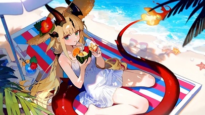 海边泳装少女-焰影苇草