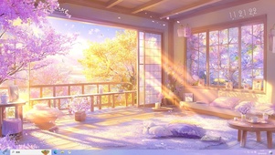  唯美樱花客厅主题
