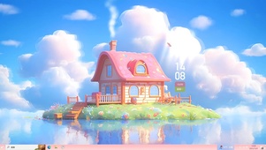治愈湖中童话小屋	