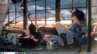 女孩与猫主题壁纸