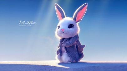 阳光下的小兔子