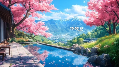 护眼后院樱花树