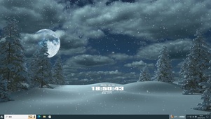 雪中杉树主题