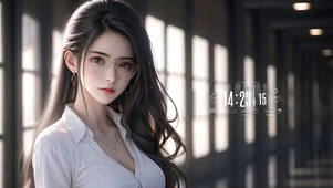 4k银丝眼镜女孩