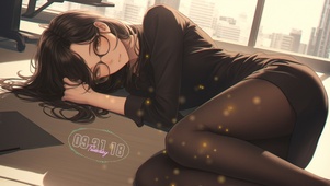 桌面上的美女之昨夜的酒