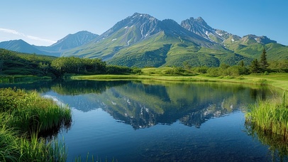 绿色护眼半岛高山草甸