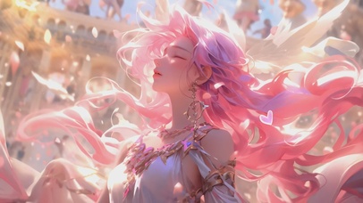 4K唯美梦幻粉色少女