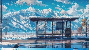 雪山加油站-桌面主题