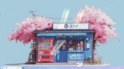 街边AI护眼便利店-桌面主题
