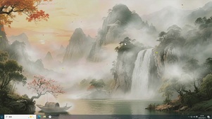 瀑落云川-桌面主题