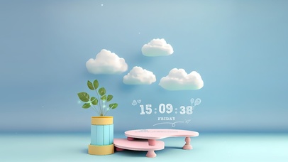 极简主义3D云彩