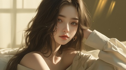 4K夏日悠闲慵懒美女 午后51