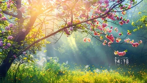 春季桃花盛开