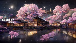 古风樱花树