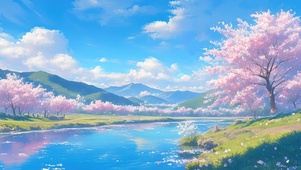 治愈河畔樱花