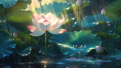 唯美光影夏日荷花