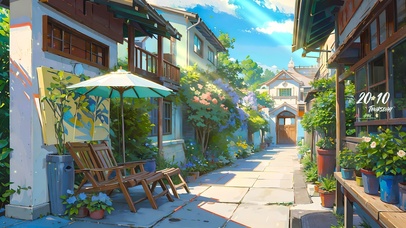 治愈插画街头小巷