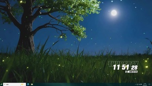 夜景星空树桌面主题