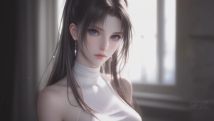 窗户边美女