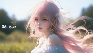 可爱粉毛女孩