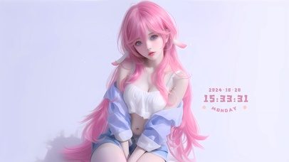 氧气粉发纯欲美女