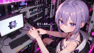 紫发电竞少女