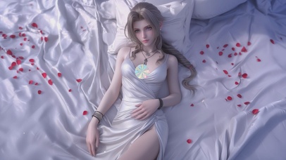 床上连衣裙女孩爱丽丝