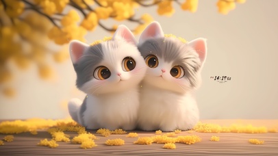 可爱桂花树下猫咪